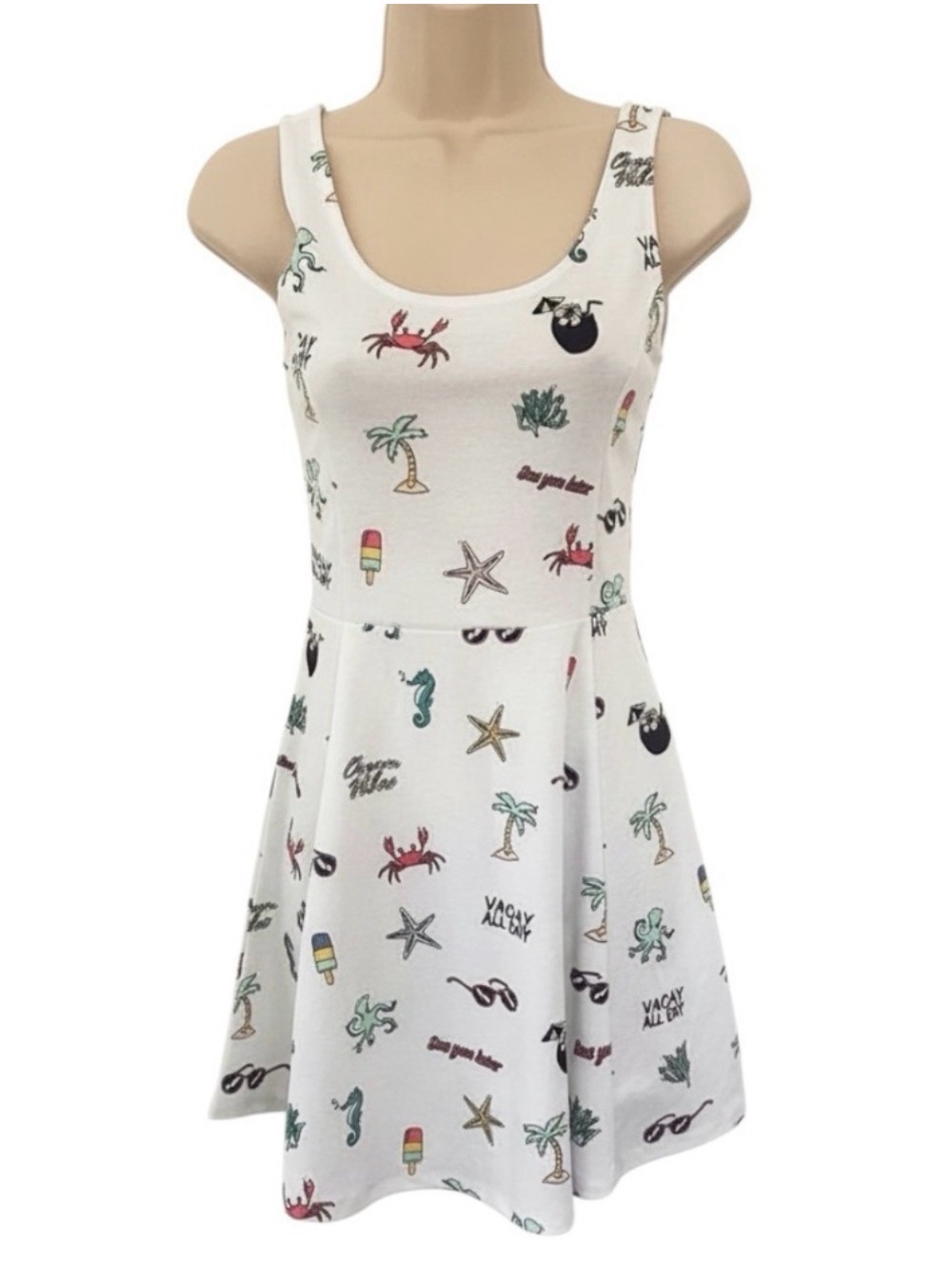 H&M White Top with Black Brand Tag
